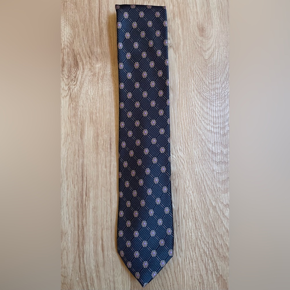 Nordstrom silk tie Robert Talbott gray purple hand sewn retails $175